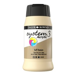 Buff Titanium 024 akrylmaling - System 3, 500 ml.