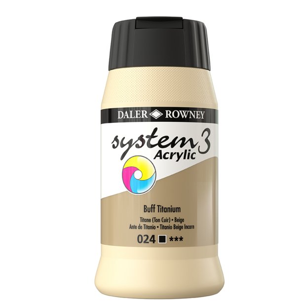 Buff Titanium 024 akrylmaling - System 3, 500 ml.