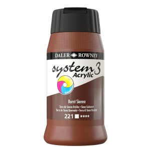 Burnt Sienna 221 akrylmaling - System 3, 500 ml.