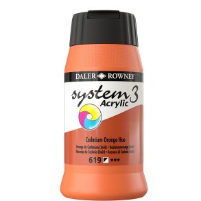 Cadmium Orange 619 akrylmaling - System 3, 500 ml.