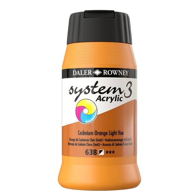 Cadmium Orange Light akrylmaling - System 3, 500 ml. System3 akrylmaling - Bogø Design