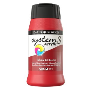 Cadmium Red Deep 504 akrylmaling - System 3, 500 ml.