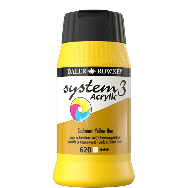 Cadmium Yellow 620 akrylmaling - System 3, 500 ml.