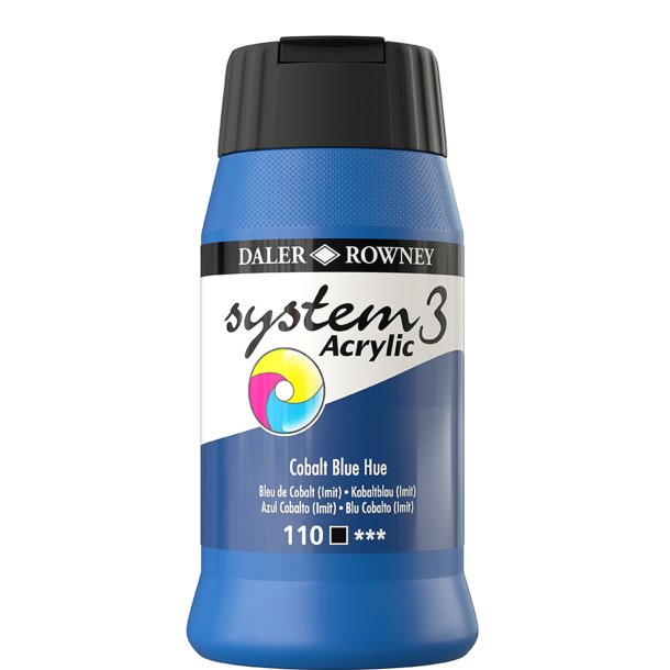 Cobalt Blue 110 akrylmaling - System 3, 500 ml.