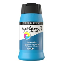 Fluorescent Blue 100 akrylmaling - System 3, 500 ml.