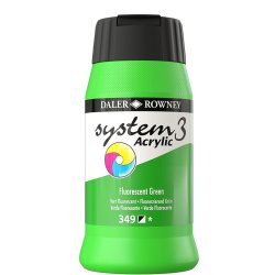 Fluorescent Green 349 akrylmaling - System 3, 500 ml.