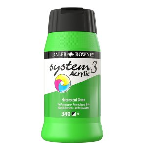 Fluorescent Green 349 akrylmaling - System 3, 500 ml.