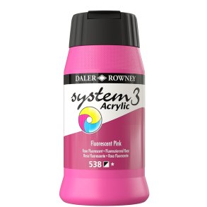 Fluorescent Pink 538 akrylmaling - System 3, 500 ml.