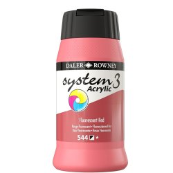 Fluorescent Red 544 akrylmaling - System 3, 500 ml.