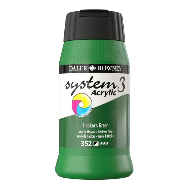 Hookers Green 352 akrylmaling - System 3, 500 ml.