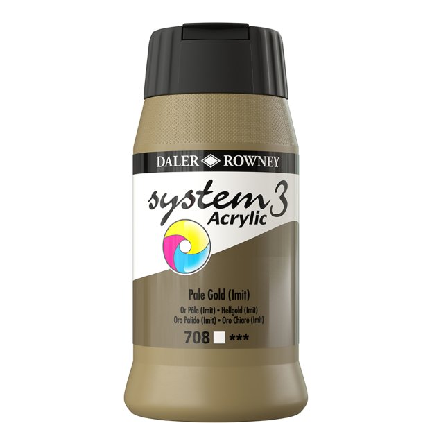 Pale Gold 708 akrylmaling - System 3, 500 ml.