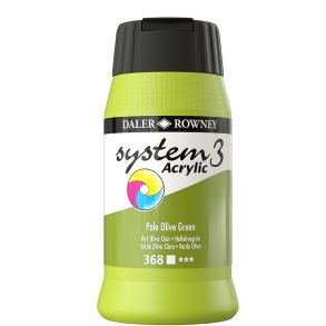 Pale Olive Green 368 akrylmaling - System 3, 500 ml.