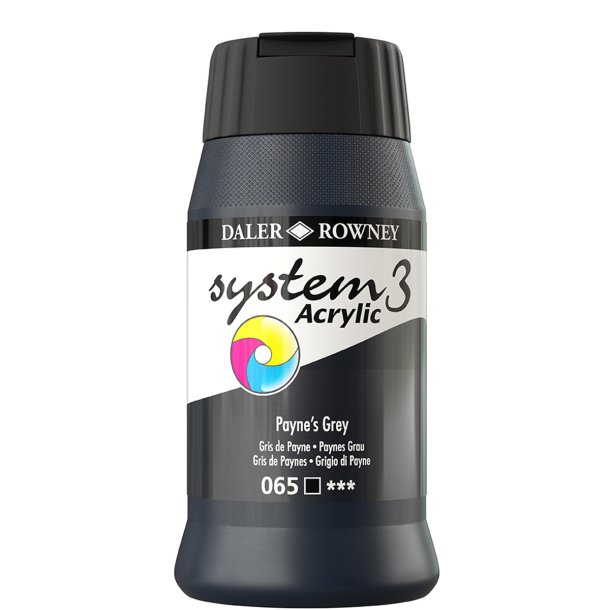 Paynes Grey 065 akrylmaling - System 3, 500 ml.