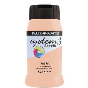 Peach Pink 578 akrylmaling - System 3, 500 ml.