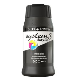 Process Black 040 akrylmaling - System 3, 500 ml.