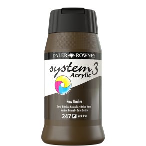 Raw Umber 247 akrylmaling - System 3, 500 ml.