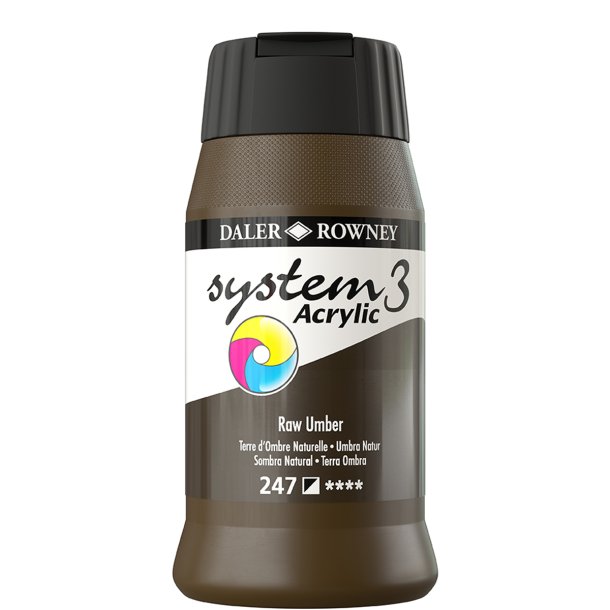 Raw Umber 247 akrylmaling - System 3, 500 ml.