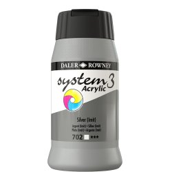 Silver 702 akrylmaling - System 3, 500 ml.    