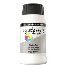 Titanium  White 009 akrylmaling - System 3, 500 ml.
