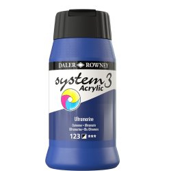 Ultramarine 123 akrylmaling - System 3, 500 ml.