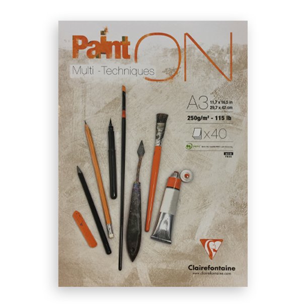 Clairefontaine Paint On Blok A3 hvid